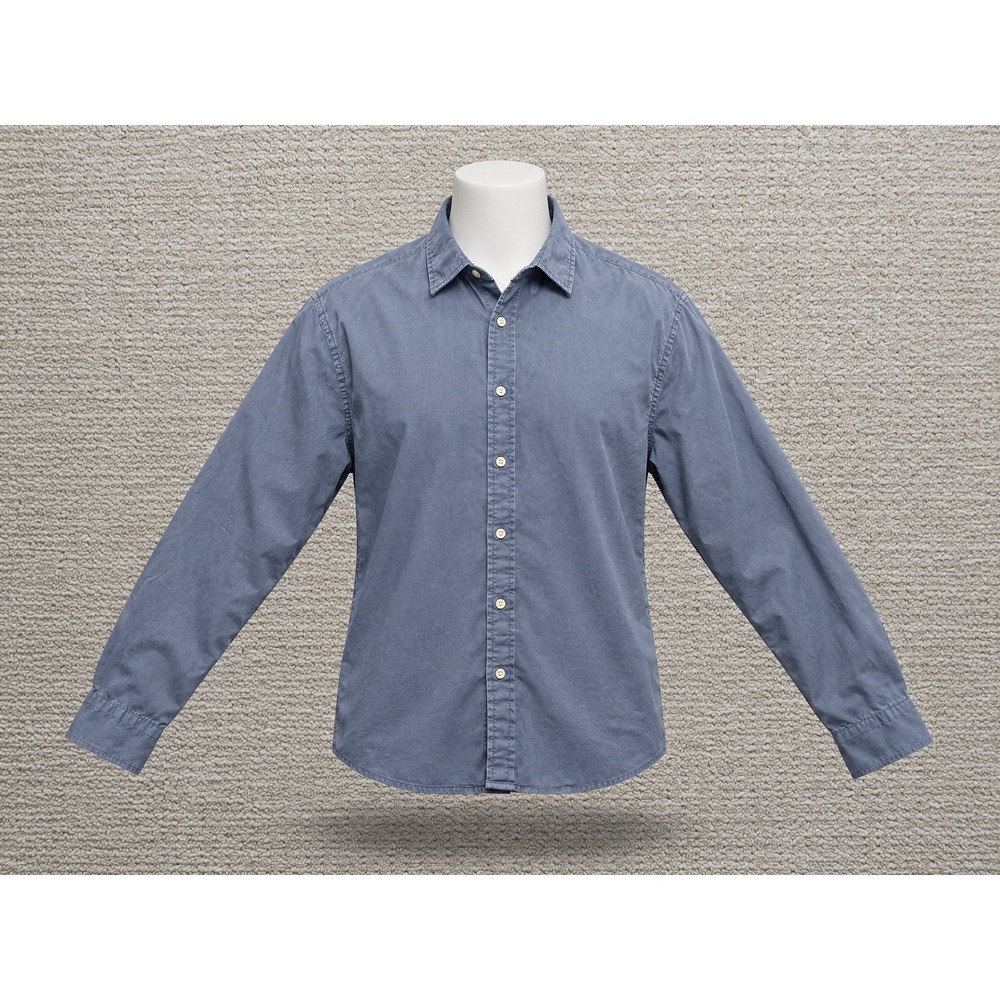 Banana Republic M5 MenSlim Fit Button Down Shirt Blue Gray Long Sleeve Cotton XL